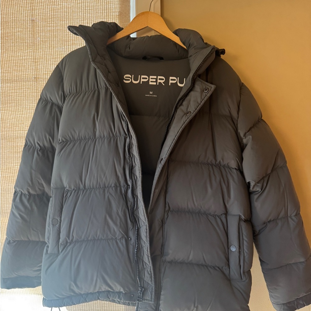 Aritzia Men’s Super Puff - Grey/Green Winter Puffer Jacket